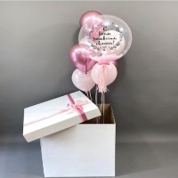 Коробка с шарами "Розовый микс"